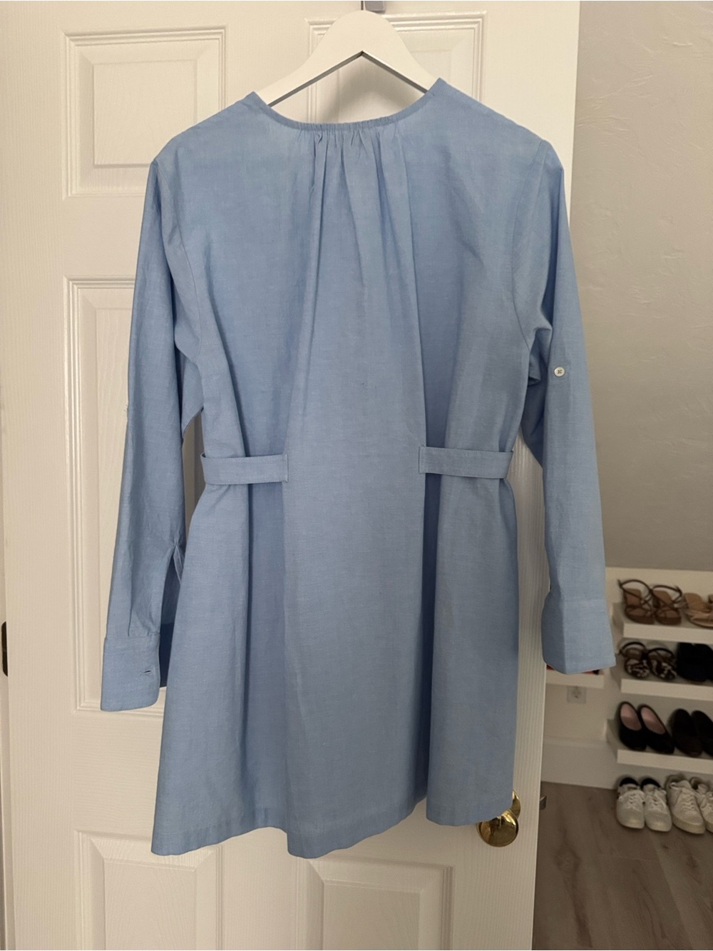 NWOT MILLE Noa Dress IN BLUE OXFORD Size XXS - Picture 5 of 6